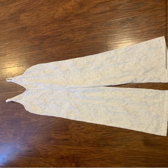 Zara The Grace Embroidered Eyelet Jumpsuit Size Small - Picture 3 of 6